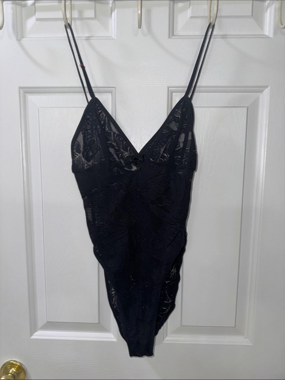 Black Lace Bodysuit Spaghetti Strap